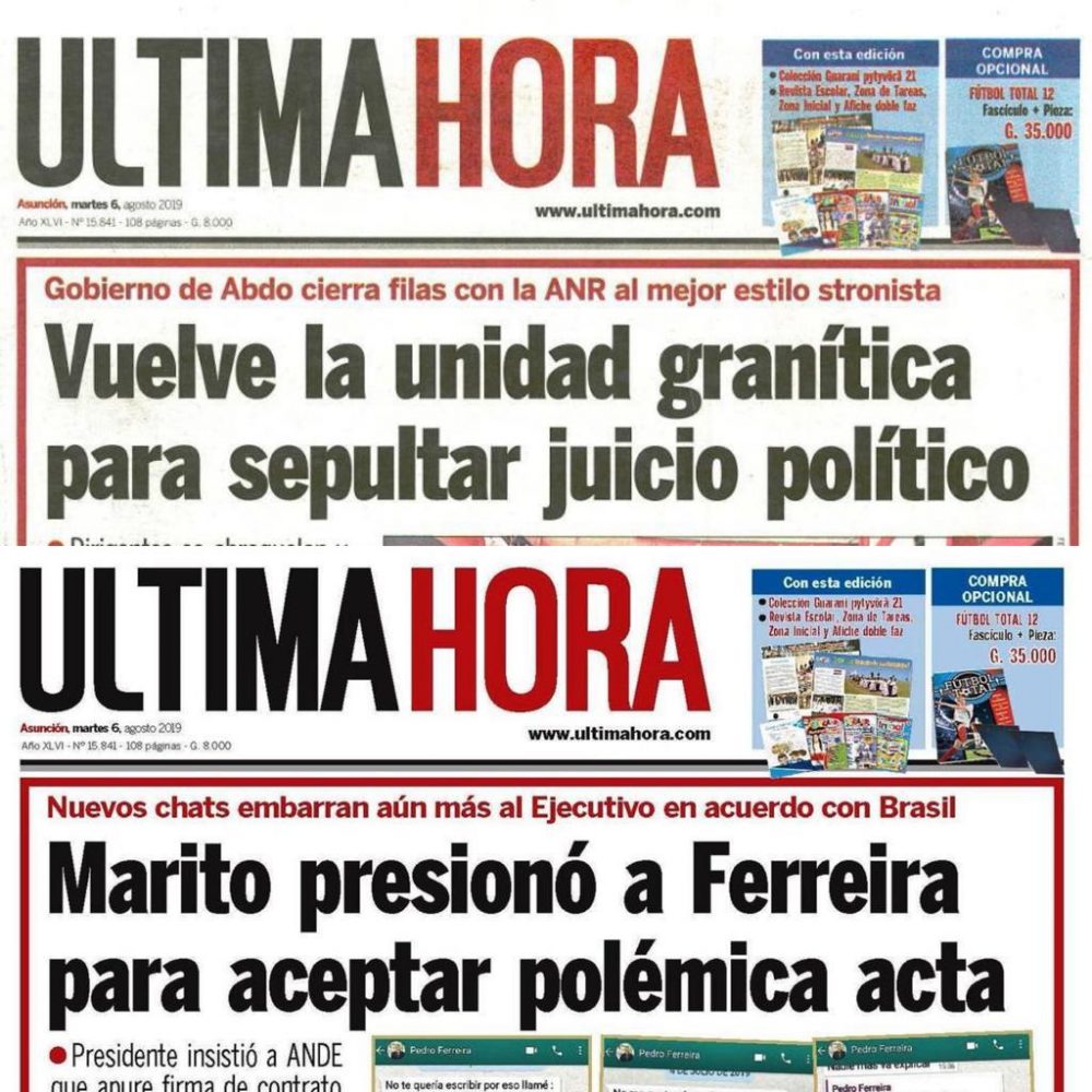 Sugestivo Cambio De Tapa Del Diario Última Hora En La Madrugada El Trueno 6936